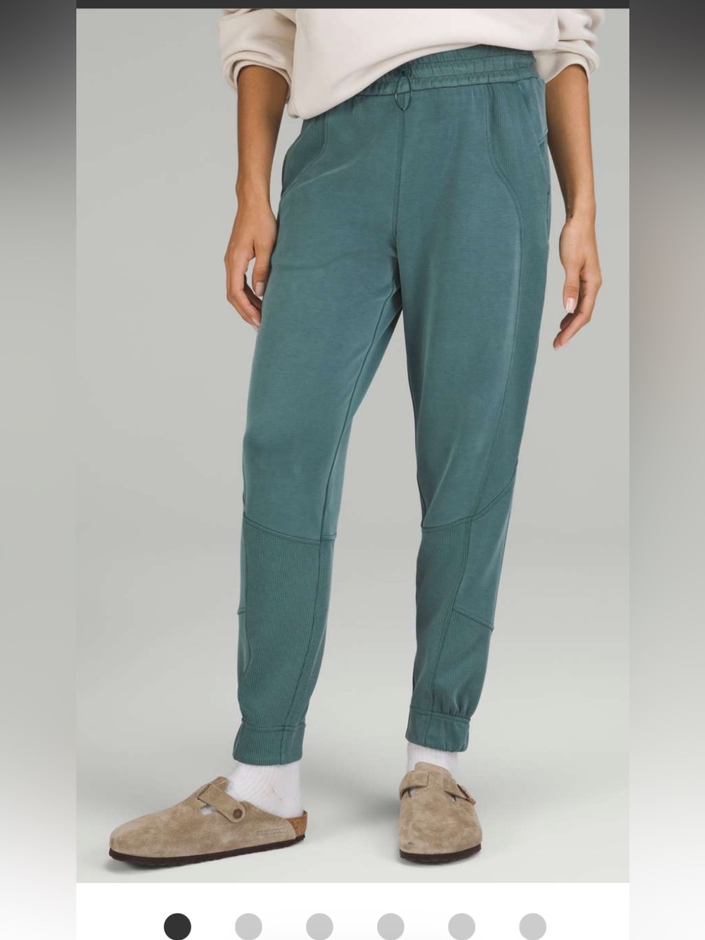 Lululemon Brushed Softstreme Ribbed High-Rise Jogger Green Jasper Size 10
